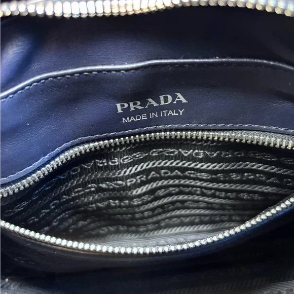Prada Diagramme Baltic navy blue purse crossbody designer authentic bag - Picture 9 of 12
